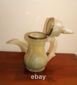 Service à café vintage en onyx de 7 pièces avec six tasses