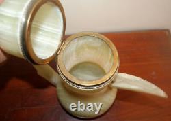 Service à café vintage en onyx de 7 pièces avec six tasses