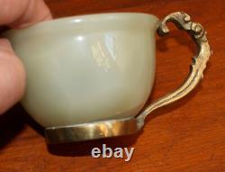 Service à café vintage en onyx de 7 pièces avec six tasses