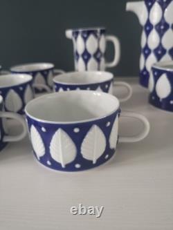 Service à café vintage en porcelaine Sargadelos de 23 pièces fabriqué en Espagne. (Norfolk)