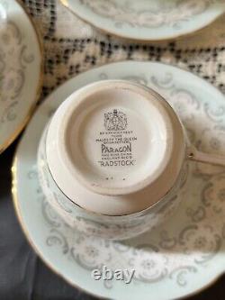 Service à café vintage en porcelaine fine Paragon Bone China Radstock 6 pièces complet