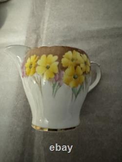 Service à café vintage en porcelaine fine Shelley, années 1950/60, 15 pièces