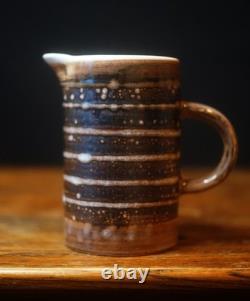 Service à café vintage en poterie Rye Cinque Ports des années 1970, rayures brunes, 17 pièces