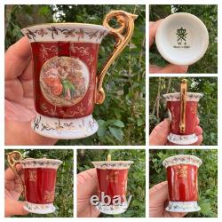 Service à café vintage pour 6 personnes, production RDA, porcelaine spéciale Eisenberg