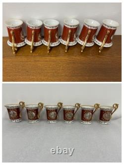 Service à café vintage pour 6 personnes, production RDA, porcelaine spéciale Eisenberg