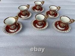 Service à café vintage pour 6 personnes, production RDA, porcelaine spéciale Eisenberg