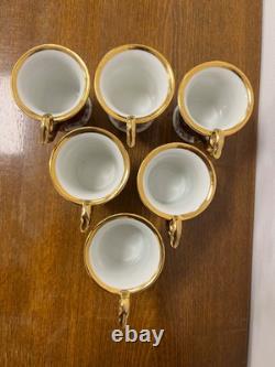 Service à café vintage pour 6 personnes, production RDA, porcelaine spéciale Eisenberg