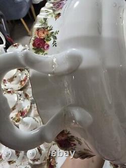 Service à dîner et à thé Royal Albert Old Country Roses en porcelaine fine vintage, 62 pièces