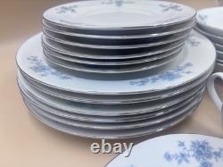 Service à dîner vintage Schwarzenbach pour l'hiver, théière, café, tasse et soucoupes