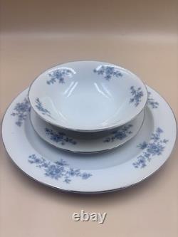 Service à dîner vintage Schwarzenbach pour l'hiver, théière, café, tasse et soucoupes