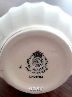 Service à espresso vintage de 15 pièces Royal Worcester China très unique Lavinia 2821