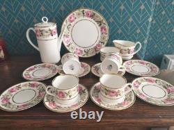 Service à thé 9 pièces Royal Worcester Royal Garden DOT & DASH vintage 1969