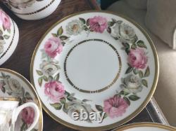 Service à thé 9 pièces Royal Worcester Royal Garden DOT & DASH vintage 1969