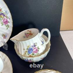 Service à thé Royal Worcester Roanoke de 23 pièces pour 6 personnes, comprenant une théière, un pot à lait et un sucrier