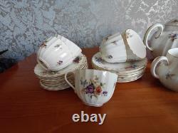 Service à thé Royal Worcester « Roanoke » x6 en fine porcelaine d’os
