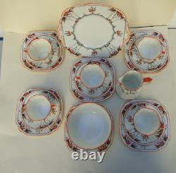 Service à thé Vintage 20 pièces Phoenix China Angleterre Art Déco Émaillé Peint à la main 1930