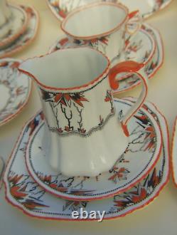 Service à thé Vintage 20 pièces Phoenix China Angleterre Art Déco Émaillé Peint à la main 1930