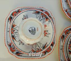 Service à thé Vintage 20 pièces Phoenix China Angleterre Art Déco Émaillé Peint à la main 1930