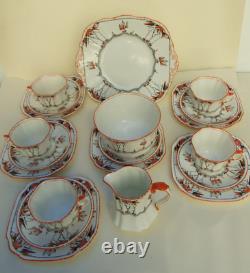 Service à thé Vintage 20 pièces Phoenix China Angleterre Art Déco Émaillé Peint à la main 1930