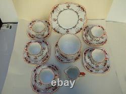 Service à thé Vintage 20 pièces Phoenix China Angleterre Art Déco Émaillé Peint à la main 1930