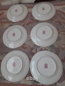 Service à thé/café 36 pièces en porcelaine Vintage Bernadotte, fine de Bohème, doré