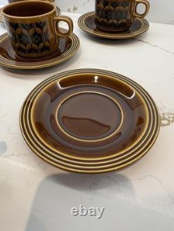 Service à thé/café Hornsea Heirloom motif brun vintage excellent état
