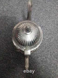 Service à thé/café décoratif vintage indien en laiton plaqué nickel