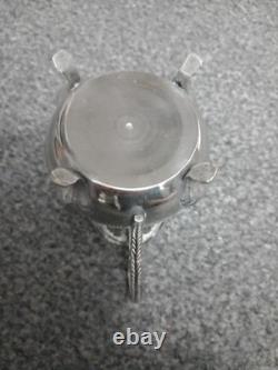 Service à thé/café décoratif vintage indien en laiton plaqué nickel