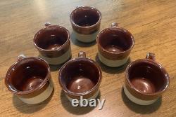 Service à thé / café en céramique vintage (15 pièces) brun, beige, crème, sans marque, 3 tons