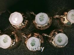 Service à thé / café en or vintage Bareuther, Bavière, 13 pièces