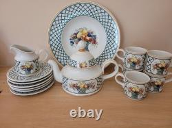 Service à thé/café en panier vintage Villeroy & Boch, Allemagne, porcelaine Vitro