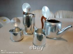 Service à thé/café vintage Picquot Ware 4 pièces théière, cafetière, pot à lait, sucrier