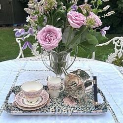 Service à thé/café vintage Royal Grafton pour une personne avec plateau William Morris Pimpernel vers 1960