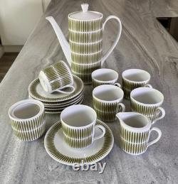 Service à thé/café vintage Seltmann Weiden Bavière Olive en losange