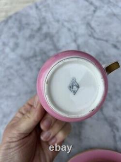 Service à thé / café vintage rose, 12 pièces