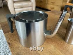 Service à thé en acier inoxydable Stelton d'Arne Jacobsen, ensemble de café vintage 1967 danois