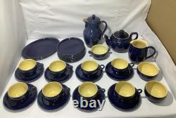 Service à thé en grès bleu Cottage vintage Denby – cafetière / théière, plus de 30 pièces