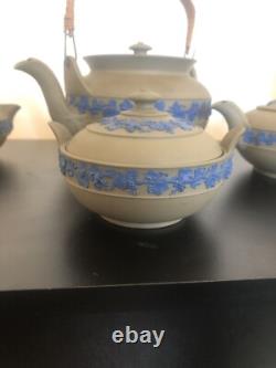 Service à thé et à café Wedgwood Drabware Jasperware de quatre pièces - Vintage rare