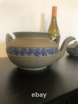 Service à thé et à café Wedgwood Drabware Jasperware de quatre pièces - Vintage rare