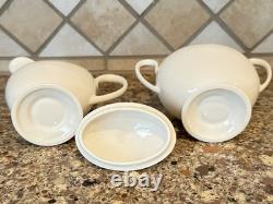 Service à thé et à café en porcelaine Merced Franciscan vintage crème, sans éclats ni craquelures