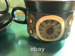 Service à thé et à café vintage Denby Arabesque Pamberton en céramique 12 pièces 70
