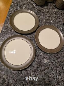 Service à thé et à café vintage Denby Chevron vert des années 1960, lot de 50 pièces en grès