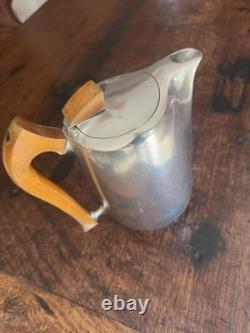 Service à thé et à café vintage Piquot Ware des années 1950-1960, 5 pièces avec plateau d’origine
