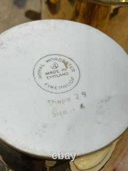 Service à thé et à café vintage Royal Worcester en lustre doré, fabriqué en Angleterre