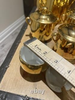 Service à thé et à café vintage Royal Worcester en lustre doré, fabriqué en Angleterre
