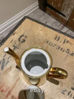 Service à thé et à café vintage Royal Worcester en lustre doré, fabriqué en Angleterre