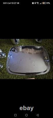 Service à thé et à café vintage Sona en chrome avec plateau, années 1970, de collection du milieu du siècle