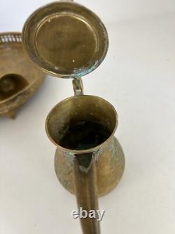 Service à thé et à café vintage en laiton saoudien de 7 pièces - Vintage nécessite un polissage