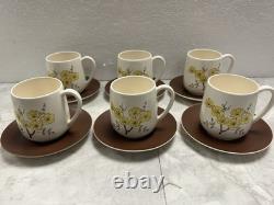 Service à thé et café Mimosa Carlton Ware vintage 22 pièces très bon état style milieu de siècle moderne rétro