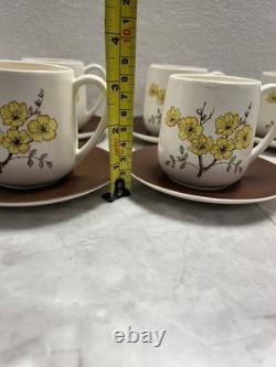Service à thé et café Mimosa Carlton Ware vintage 22 pièces très bon état style milieu de siècle moderne rétro